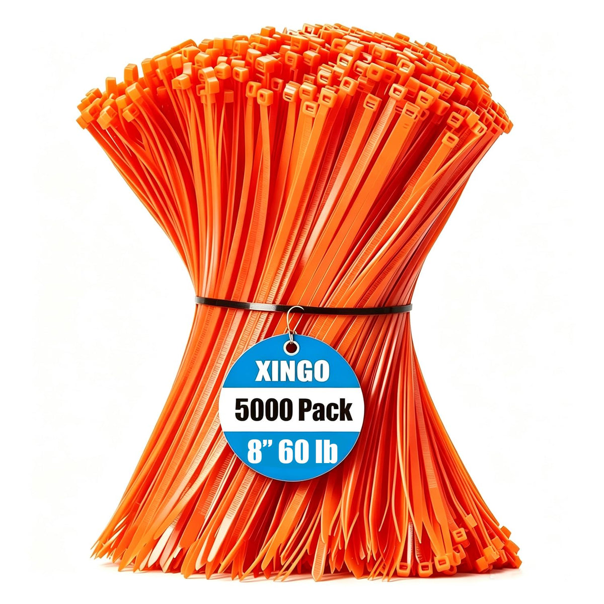XINGO 1000 PCS Garden Green Zip Ties 8 Inch, 60 LBS Tensile Strength, Self-Locking Nylon Plastic Nylon PA66 Wire Ties for Indoor and Outdoor Use