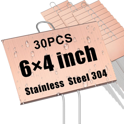 Landhoow 12 Pcs Large Plant Marker, 6'' X 8'' with 13'' Stake, Silver