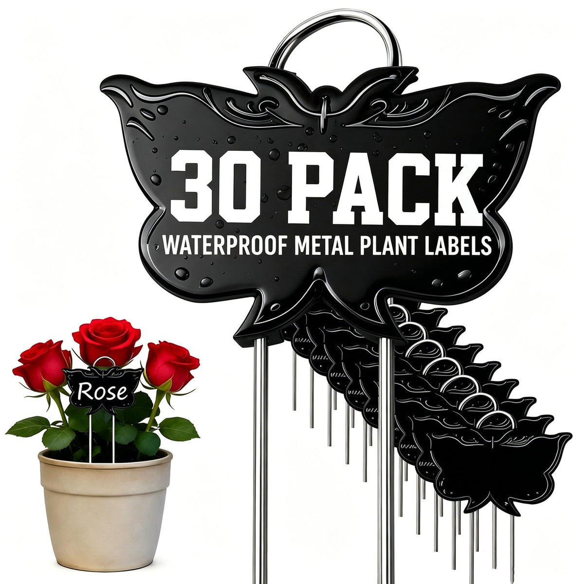 Metal Plant Labels for Outdoor Garden Waterproof 11-Inch 30 Pack