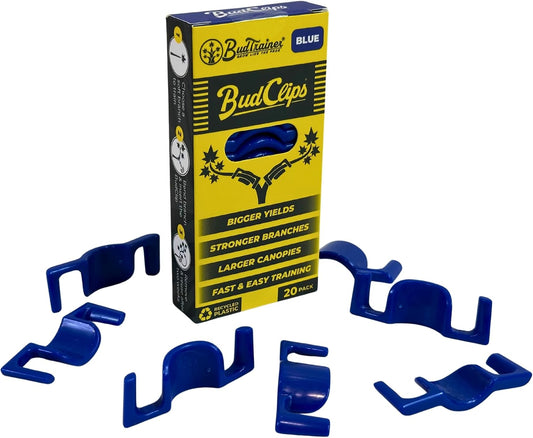 BudTrainer BudClips for Low Stress Plant Training, Blue, 20-Pack