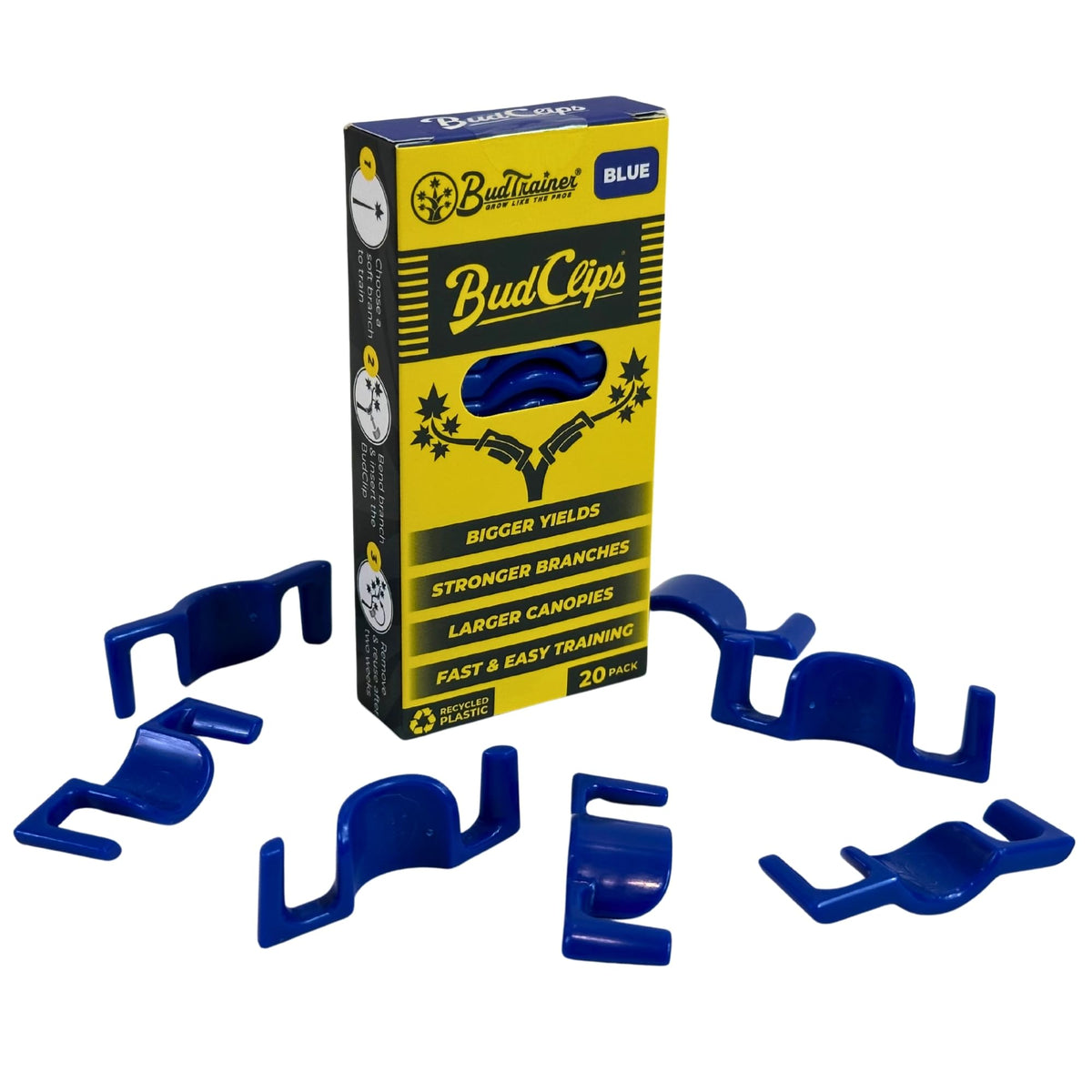 BudTrainer BudClips for Low Stress Plant Training, Yellow, 20-Pack