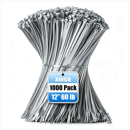XINGO 1000 PCS Garden Green Zip Ties 8 Inch, 60 LBS Tensile Strength, Self-Locking Nylon Plastic Nylon PA66 Wire Ties for Indoor and Outdoor Use