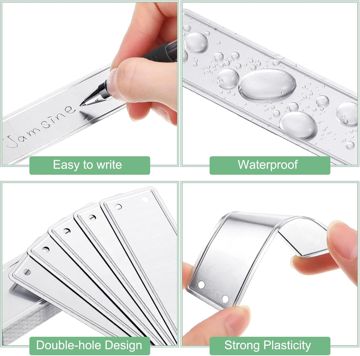 EBoot 300 Pcs Aluminum Plant Labels Waterproof Tags with 6 Inch Wires