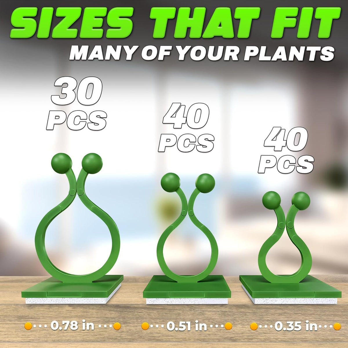 110 Pcs Wall Plant Clips for Climbing Plants, Self-Adhesive (Green)