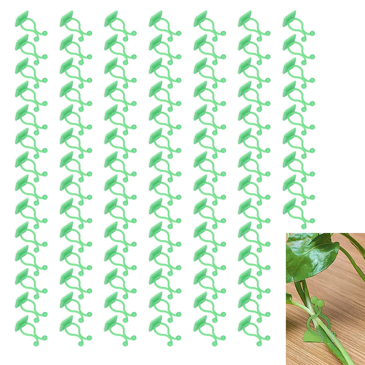 Yosoo 100PCS Plant Climbing Wall Fixture,Wall Vines Fixing Clip,Self Adhesive Branch Fixture Securing Clip,for Growing Supports for The Garden,Balcony,Greenhouse,or Indoor Plants(White)