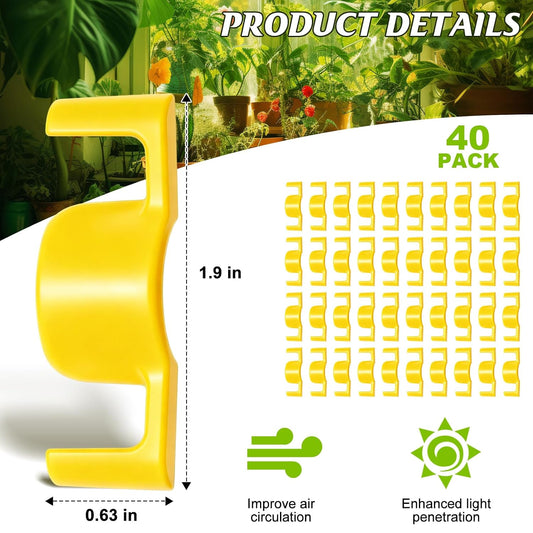 Feekoon 40 Pack LST Plant Training Clips Branch Benders(Yellow)