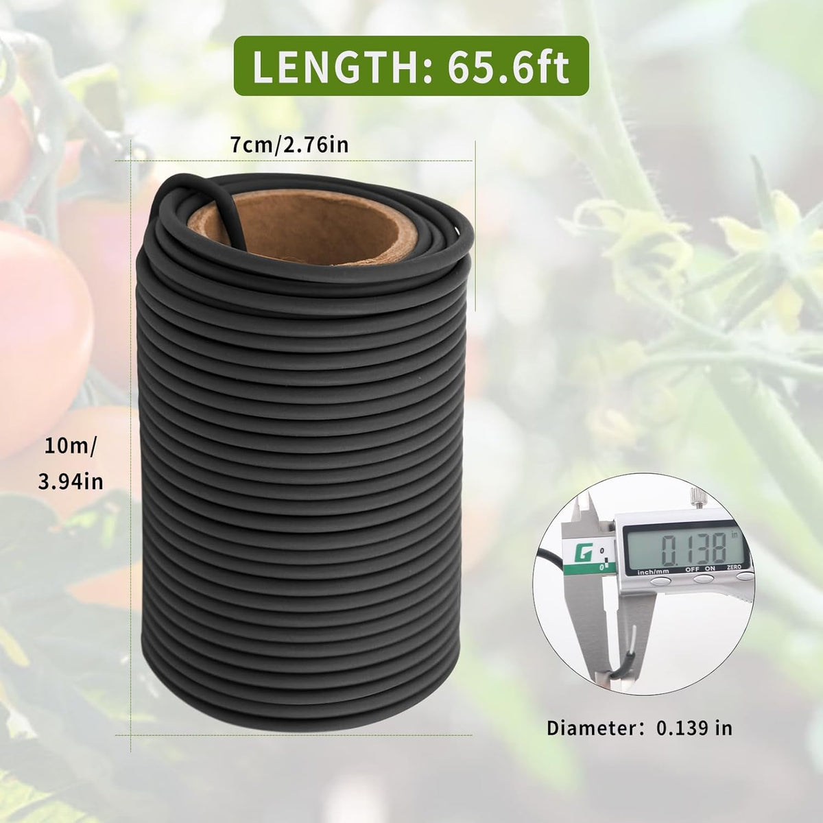 Garden Flexible Wire Tie, Soft Twist Plant Ties Support Plant Vines for Supporting and Fixing Garden Planting Branches Vines & Stems ，Organize Data Wire and Office Organization 65.6’ ( 3.5MM) (black)