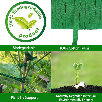 Shintop Plant Ties, 164 Feet 8mm Green Garden Twine for Tomato