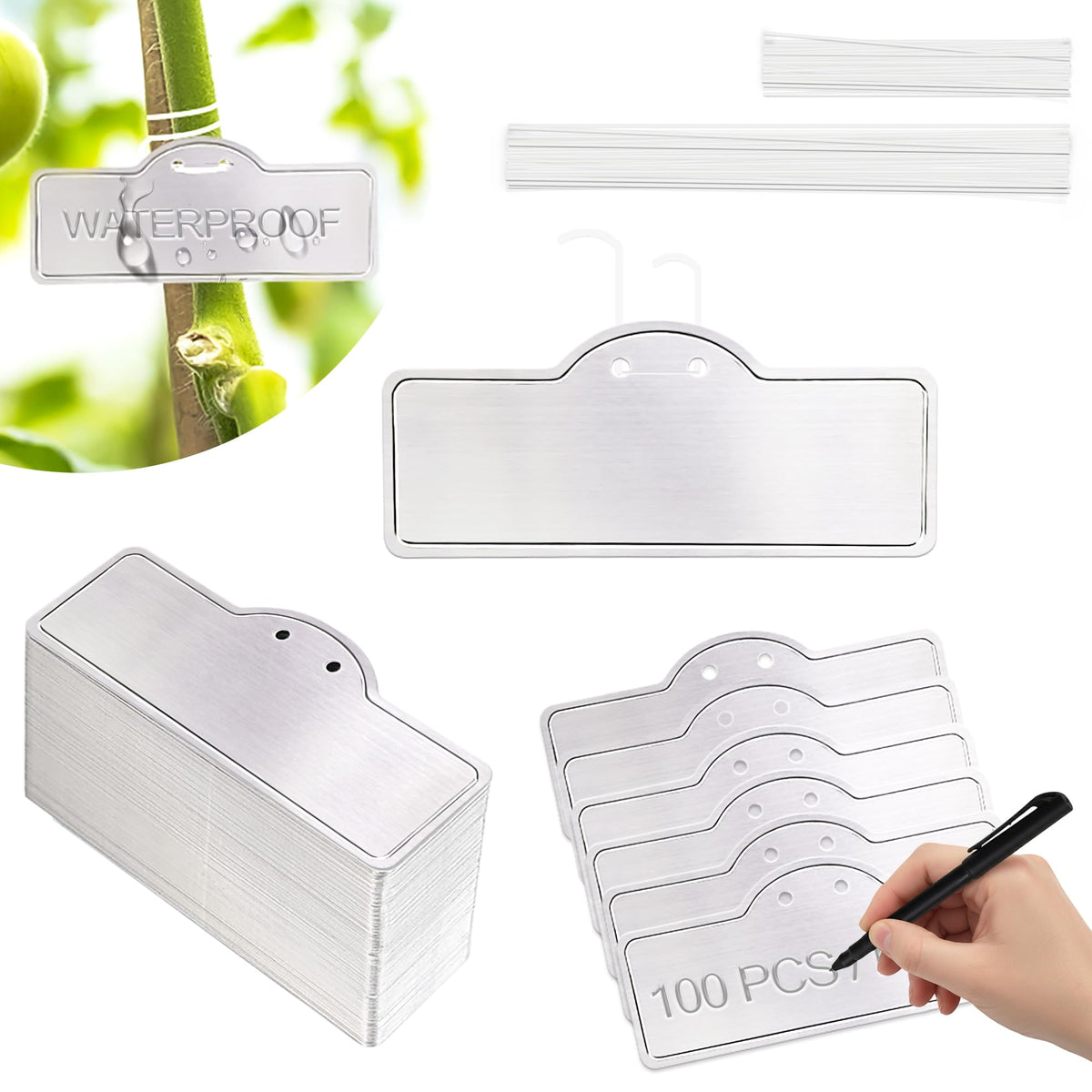 Metal Plant Labels, Waterproof Garden Signs 25 Pack Gold Plant Tags