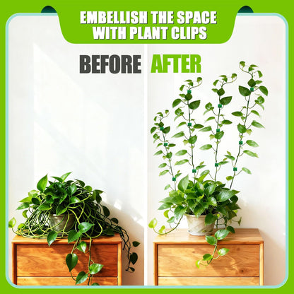 100Pcs Wall Plant Climbing Fixer Clips for Wall Vines Traction Fixing,Green