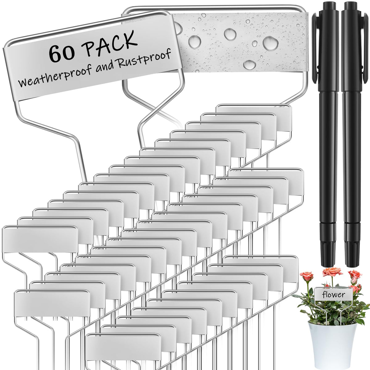 Moxweyeni 60 Pcs Metal Garden Tags Plant Labels,Copper,6 Inch