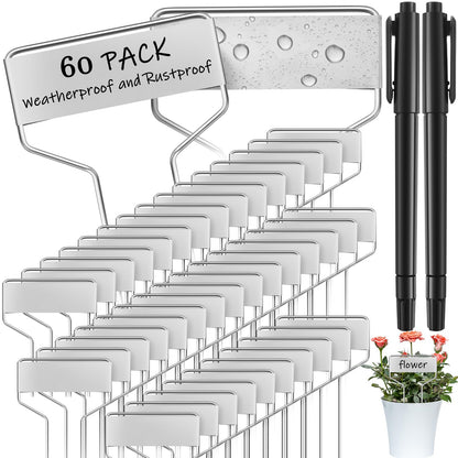 Moxweyeni 60 Pcs Metal Garden Tags Plant Labels,Copper,4 Inch
