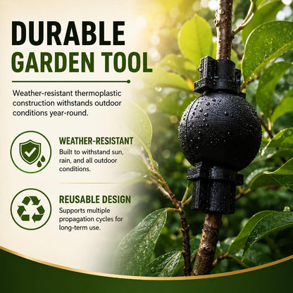 Plant Propagation Ball Holder for Air Layering – Snap-On Branch Clip for Root Development | Tool-Free Garden Propagation System | Fits Standard Rooting Spheres