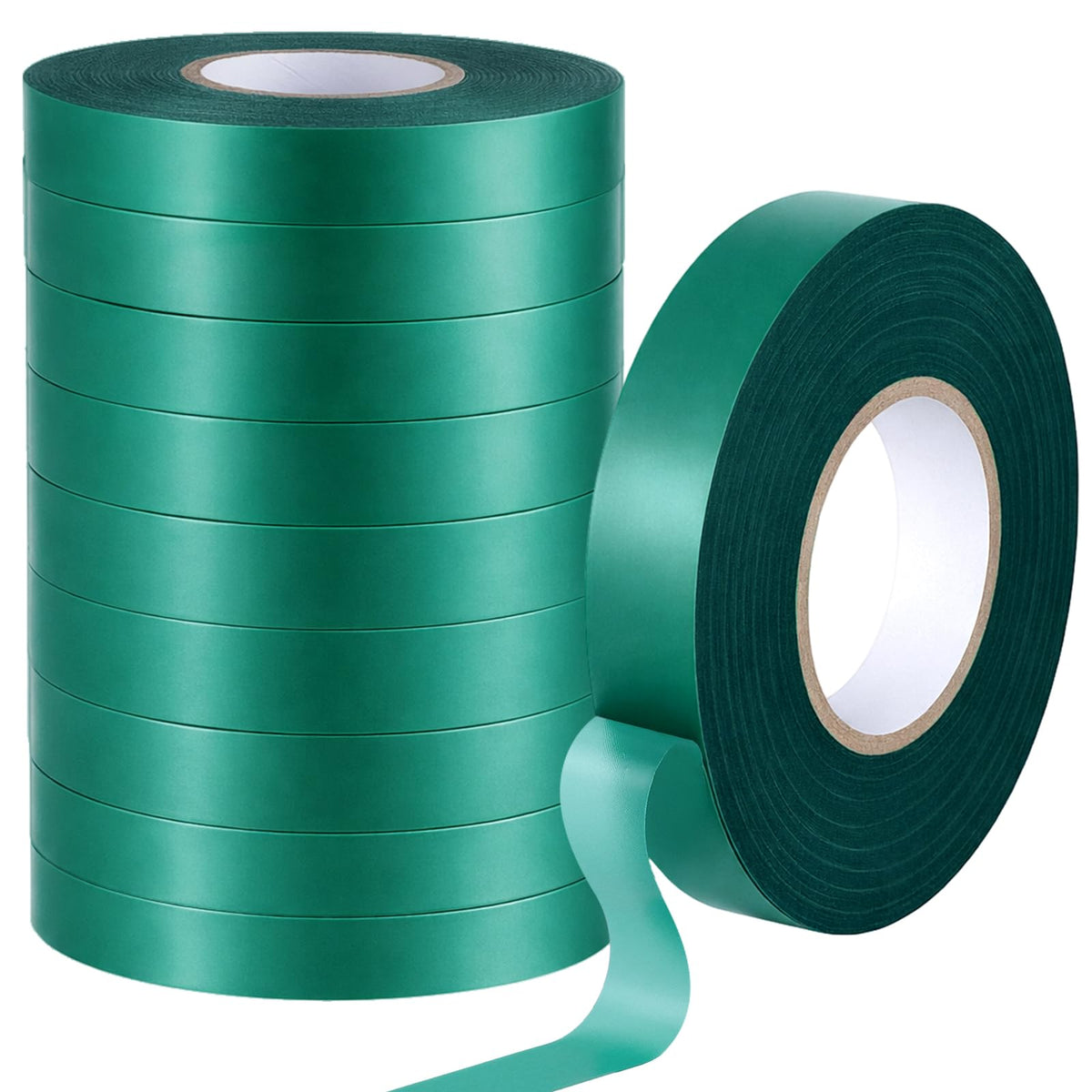 300FT Stretch Tie Tape Roll, 1'' Plant Tape Green Stretch Garden Tie