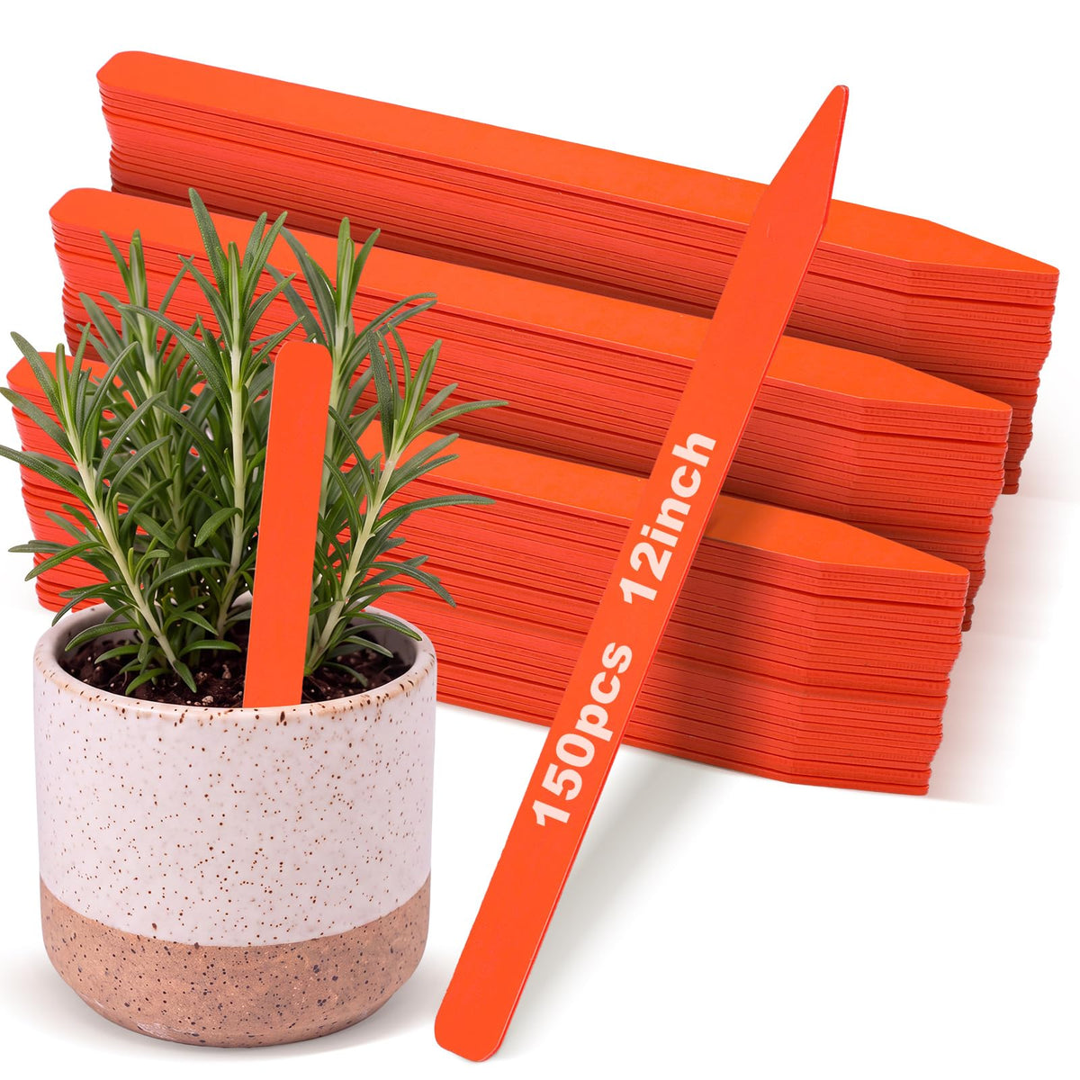 Suclain 300 Pack 12" Wooden Plant Label Natural Garden Tag Field Markers