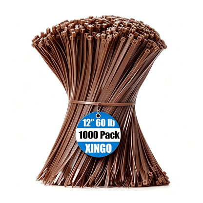 XINGO 1000 PCS Garden Green Zip Ties 8 Inch, 60 LBS Tensile Strength, Self-Locking Nylon Plastic Nylon PA66 Wire Ties for Indoor and Outdoor Use