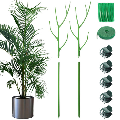 ROADPLUM 6 Pack 39.37" Detachable Twig Plant Support Stakes Set, Blends in to Plant, Branch Plant Sticks with Orchid Clips Twist Plant Ties, Twig Trellis for Indoor Outdoor Plants Potted Plants Flower