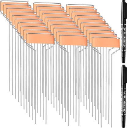 Shimeya 100 Pack Metal Plant Labels, Waterproof Garden Markers with 2 Pens