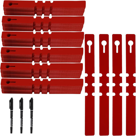 KINJOEK 1200 PCS Red Plant Labels Tags, Plastic Adjustable Wrap Around Hanging Garden Tree Tags Plant Loop Tag for Identifying Various Outdoor Nursery Plants Flowers, 2x20cm