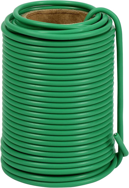 Tenn Well 66ft 3.5mm Garden Wire Rubber Coated Green Ties for Plants