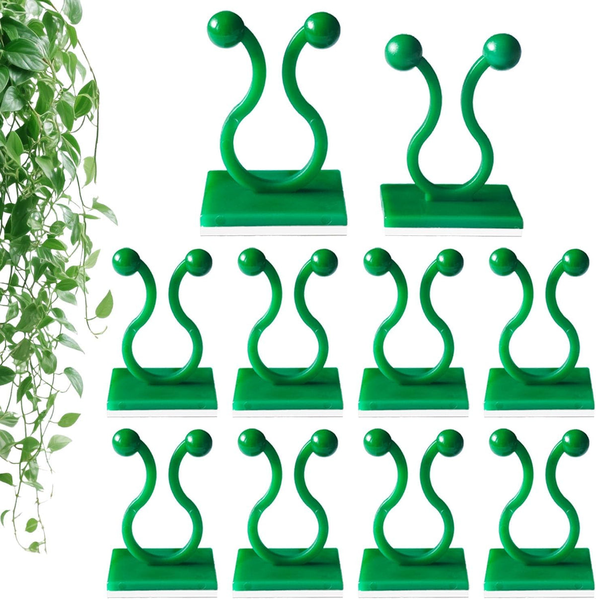 100Pcs Wall Plant Climbing Fixer Clips for Wall Vines Traction Fixing,Green