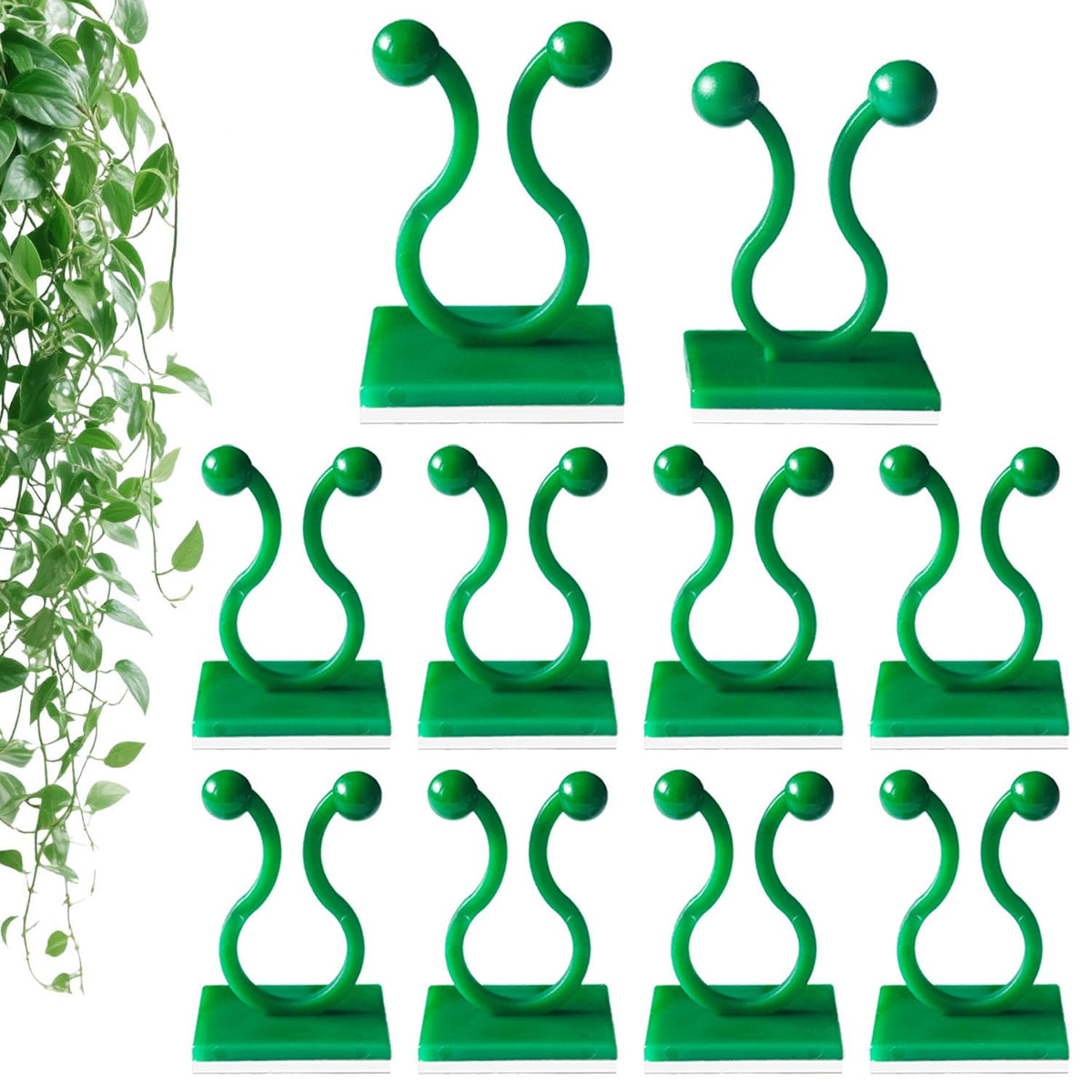 100Pcs Wall Plant Climbing Fixer Clips for Wall Vines Traction Fixing,Green