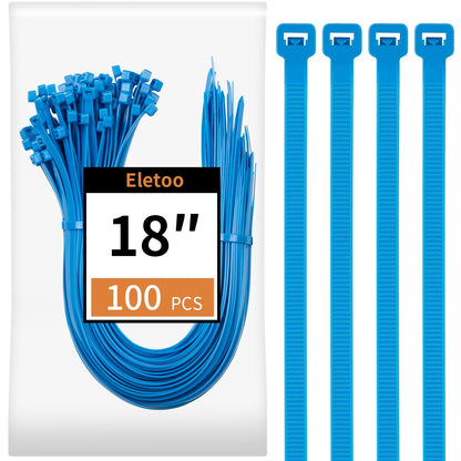 18 inch Green Zip Ties Heavy Duty 100 Pack Long Cable Ties 75 LBS