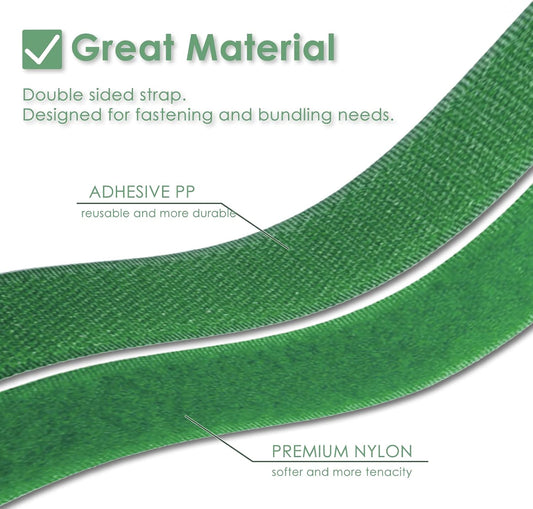 Garden Tie Green Tape, Plant Supports, Gentle On Plants (32.8ft × 0.6 inch, 2 Rolls, Green)