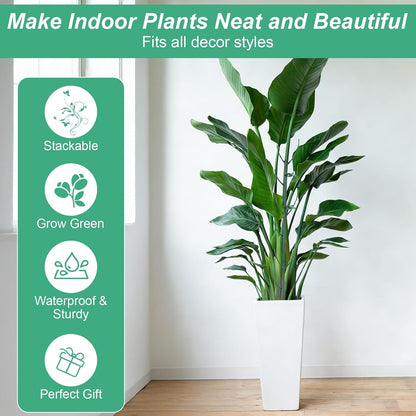 30-Pack Plant Support Stakes with 30Pcs Clips & 1Pc Ties, Stackable Garden Trellis Climbing Poles & Tall Plant Sticks for Indoor Outdoor Potted Plants