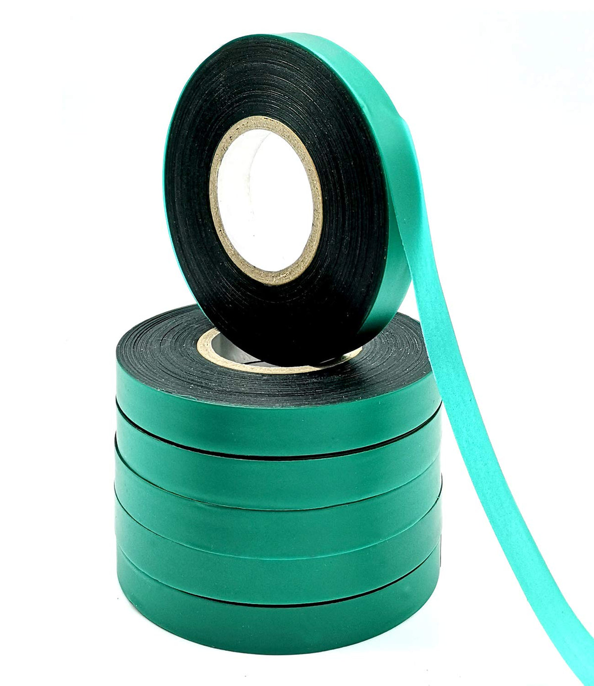 12 Rolls 150 Feet Stretch Tie Tape 0.5 Inch Garden Tie Tape Thick Plant Ribbon Garden Green Vinyl Stake for Indoor Outdoor Patio Plant Use