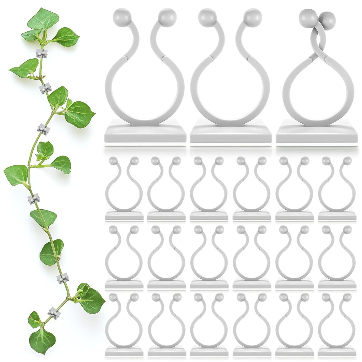 DIMROM 100Pcs Climbing Plant Wall Clips for Vines, Flexible Plastic (White)
