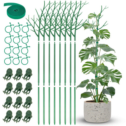 NiHome 50" Plant Support Stakes 5-Pack for Indoor & Outdoor Climbing Plants