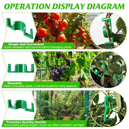 Feekoon 40 Pack LST Plant Training Clips Branch Benders(Green)