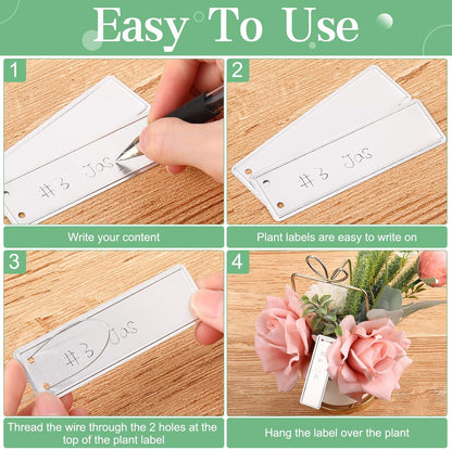 EBoot 300 Pcs Aluminum Plant Labels Waterproof Tags with 6 Inch Wires
