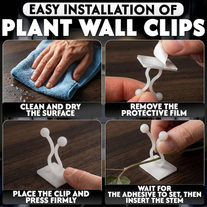 100 Pcs Climbing Plant Wall Clips for Vines, Flexible (Small White)