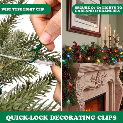 Novabright 300 Pack Twist Type Christmas Tree Branch Light Clip