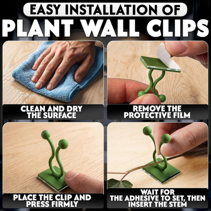 100Pcs Climbing Plant Wall Clips for Vines, Flexible Plastic (Green)