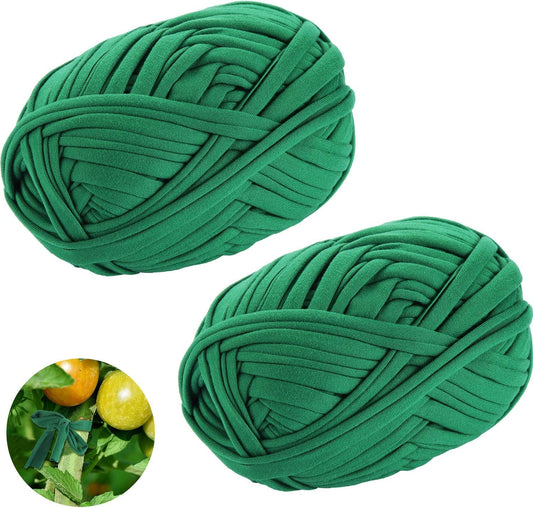 BBTO 98 Feet Stretchy Garden Twine Plant Tie Green Tape, 2 Rolls