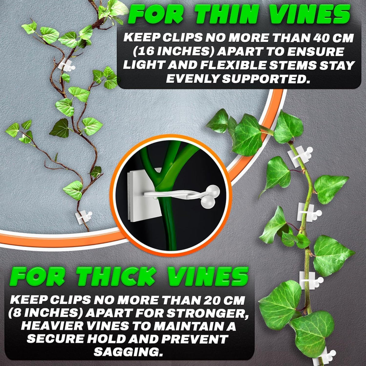 DIMROM 100Pcs Climbing Plant Wall Clips for Vines, Flexible Plastic (White)