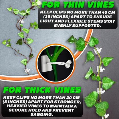 DIMROM 100Pcs Climbing Plant Wall Clips for Vines, Flexible Plastic (White)