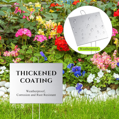 Landhoow 12 Pcs Large Plant Marker, 6'' X 8'' with 13'' Stake, Silver