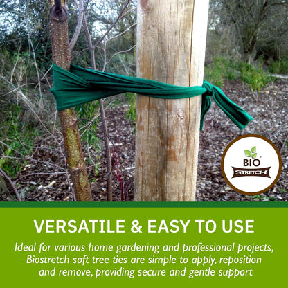 Bio-Stretch Soft Tree Ties & Garden Tape for Young Trees, 8M Green