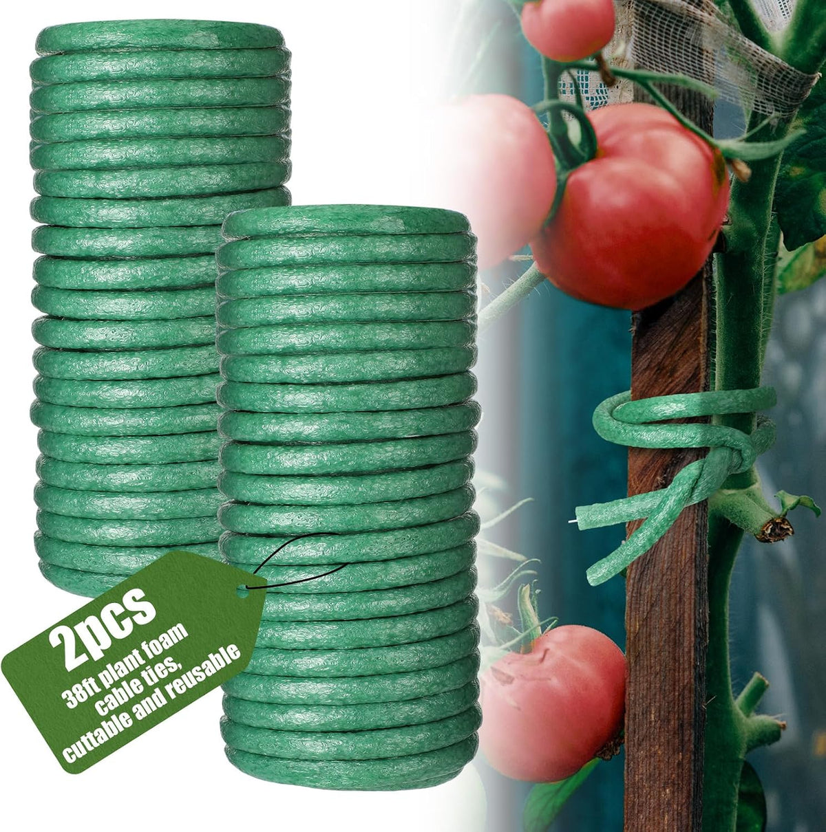 Frienda 76 ft Soft Plants Ties Flexible Foam Garden Ties 0.39 inch