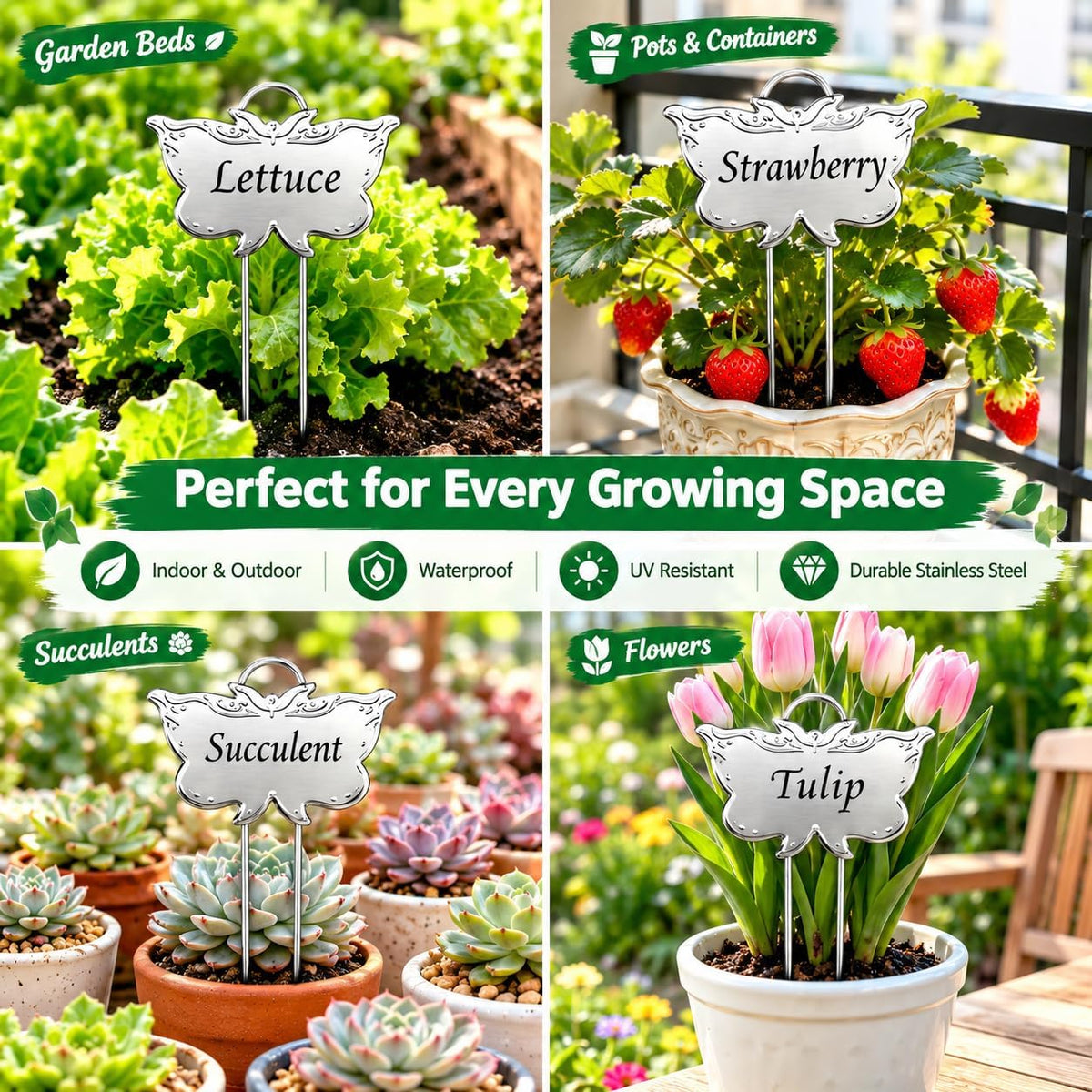 Metal Plant Labels for Outdoor Garden Waterproof 11-Inch 30 Pack