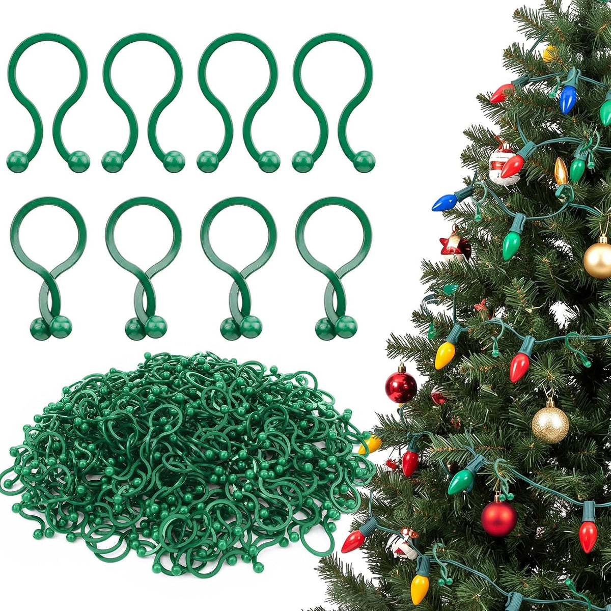 Novabright 300 Pack Twist Type Christmas Tree Branch Light Clip