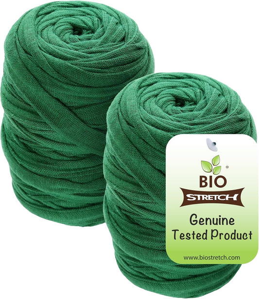 Bio-Stretch Soft Garden Twine & Plant Ties for Outdoor Plants, 2 Ball Green