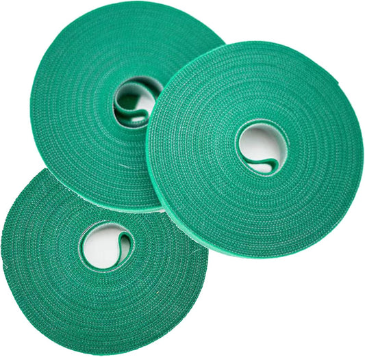 Garden Tie Green Tape, Plant Supports, Gentle On Plants (32.8ft × 0.6 inch, 3 Rolls, Green)