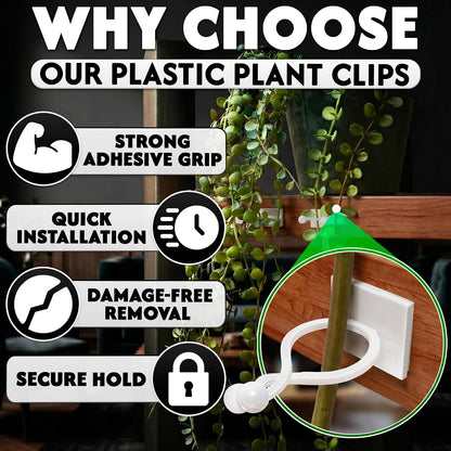 100 Pcs Plant Clips for Climbing Plants, Vines, Pothos and Ivy (White)