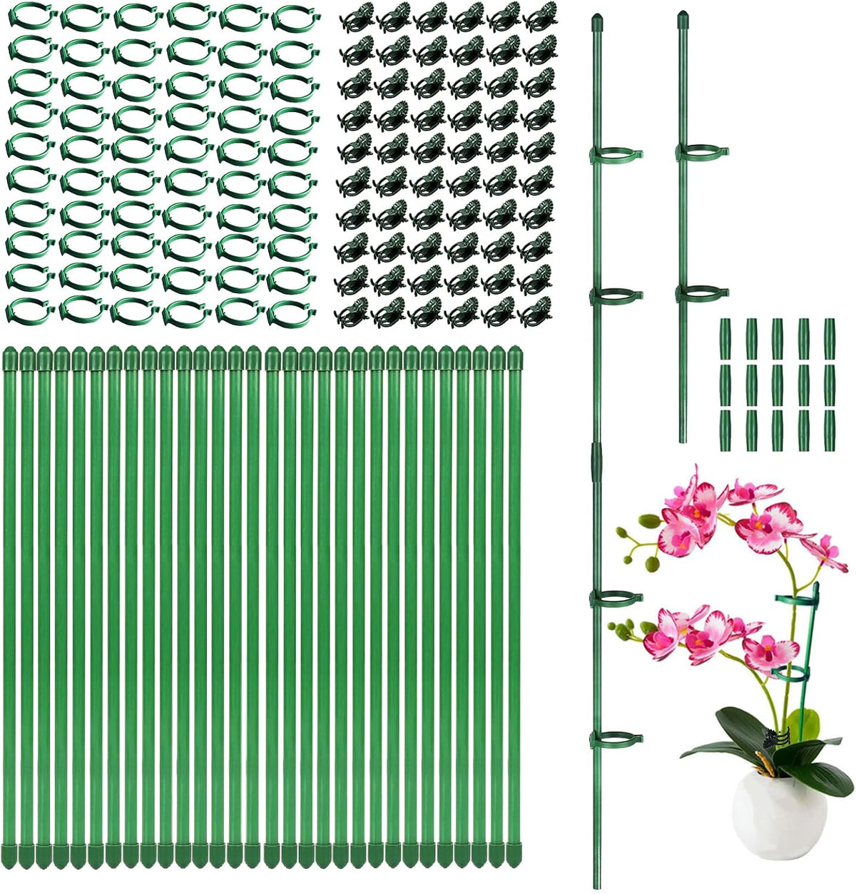 165Pcs Adjustable Plant Support Stake for Potted Plant Flower Tomato Orchid