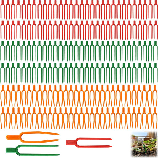 180 Pcs Plant Pins for Indoor Plants, Reusable U-Shaped Plastic Garden Clips for Strawberry Runners and Vine Support, Securing Plant Cuttings and Garden Fabric, Durable Gardening Tools